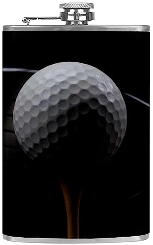 Flasque avec entonnoir Flacons personnalisés,club de balle de golf pour hommes,Petit flacon portatif en acier inoxydable pour l'alcool