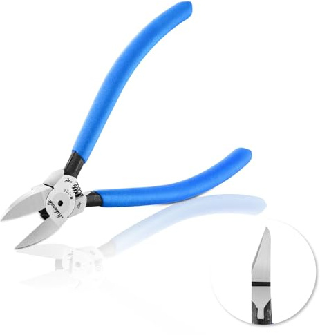 mshandto Wire Cutters Flush Cutters for Jewelry Making, Ultra-Sharp Side Cutters, CR-V Diagonal Cutters for Crafting, Flush Cut Pliers for Soft Copper Wire, Floral, Circuit Board (6 1Pack)