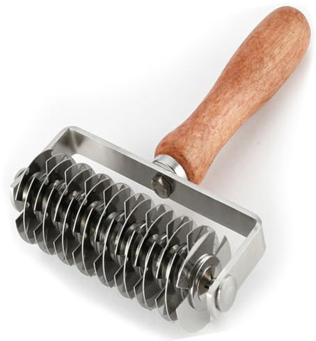 Dough lattice cutter pastry Tool - Stainless Steel Pastry Lattice Roller Cutter for Pie Pizza Bread beef wellington Pastry Crust Roller,Time-Saver Baking Tool