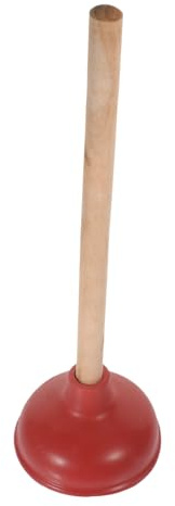 Homoyoyo Wooden Handle Toilet Plunger Air Sink Drain Opener Heavy Duty Portable Pressure Rubber for Unclogging Drains