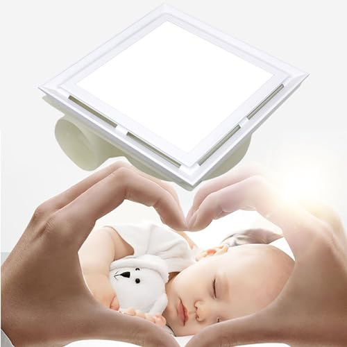 BEOTAY Ventilador Extractor De Aire con Luz LED,30 * 30Cm Extractor Baño Silencioso,Techo Ventilador Extractor,Combinación Apariencia Exquisita Y Función Eficiente