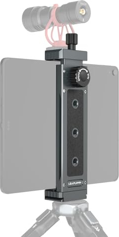 Aluminium ipad Pro Stativ Halterung – Verstellbare Universal-Halterung mit 1/4 Schraube, Kompatibel mit 4,7–12,9 iPad, Surface, Galaxy Tab – Robuste Tablet-Halterung für Stativ, Videodreh, Zoom