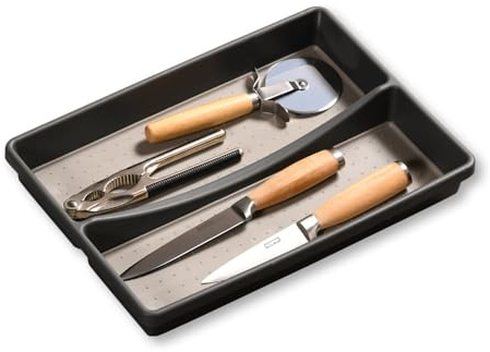 Kesper | Portaposate – Inserto portaposate per cassetto, materiale: plastica (PP), dimensioni: 32,5 x 23 x 4,5 cm, colore: Grigio | 30093