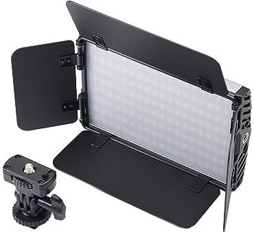BAFEIYA Proiettore a LED Luce Video A LED Dimmerabile Bicolore For Riprese Video Di Fotografia Di Prodotti In Studio Con Barndoor 3200-5600K CRI 96+(Kit ALL)