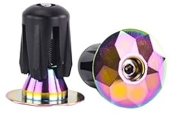 GFDSGRE SteuersäTze 1 Paar Fahrrad Grip End Kappe Aluminium Legierung MTB Lenker Griffe Stecker Griff Bar Kappen for Fahrrad Radfahren Fahrrad Zubehör(Oil Slick)