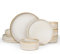 Richmount Star Plates and Bowls Set, 12 Pieces Dinner Set for 4, Stoneware Dinnerware Sets with Dinner Plates/Salad Plate/Cereal Bowls, Dishwasher & Microwave Safe, Cappuccino White