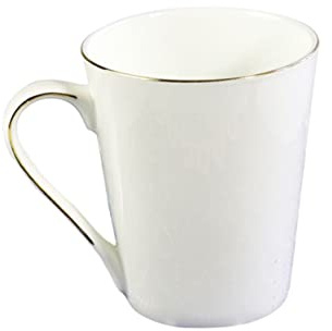OFFSCH Tasse à Café en Céramique Bord Doré 300 Ml Porcelaine Fine Résistante la Chaleur pour Femmes et Bureau Usage Quotidien Présent Élégant Anniversaire Noël