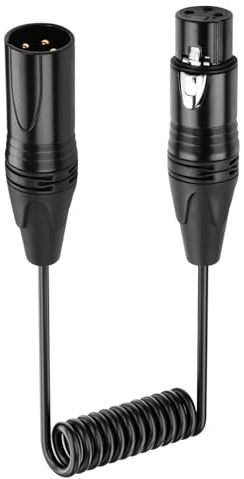 SinLoon Cable XLR de 3 pines macho a hembra, cable de extensión XLR a XLR para grabadora de estudio, micrófono, mezclador, sistema de altavoz, 0,5 m