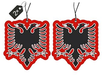 Albania Fragrance Tree, Double Headed Eagle, Car Air Freshener, Fragrance Pendant with Flag, Car Air Freshener, Car Accessories, Albanian National Flag, Car Decoration, Fragrance Dispenser