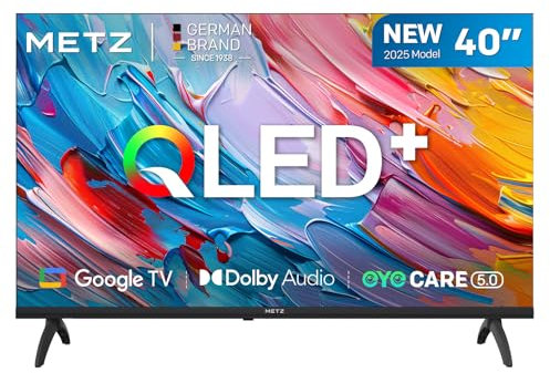 Metz QLED 40 Pollici Smart TV FHD MQF7000Z, HDR10, Dolby Audio, Riduzione Luce Blu, Google TV, Googlecast,Tuner DVB-T/T2/C/S/S2/Analogico