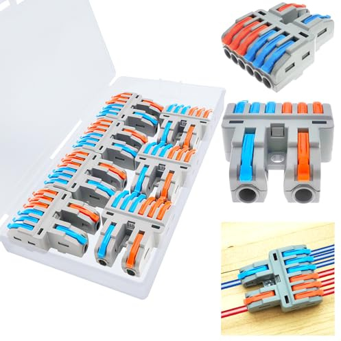 Conectores de palanca CTRICALVER, bornas con tornillo, juego de escalera enchufable, 2 entradas, 6 salidas, 7 piezas