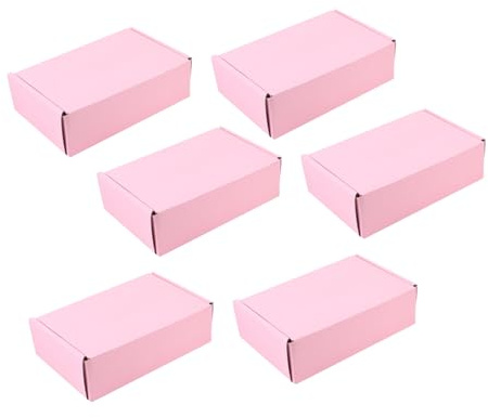 Cajas de Embalaje Rosas de Papel 6 Piezas Resistentes para Envío | Reutilizables y Soportan Carga, Presión Alta, Embalaje Decorativo, Envío de Paquetes