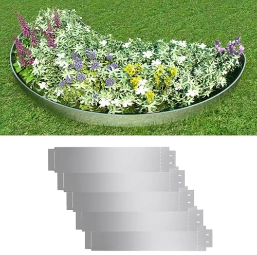 Gecheer Recinzioni per prato in acciaio zincato 5 pezzi per recinzione da giardino decorazione di alta qualità durevole