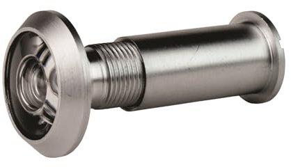 Kooples Hardware Door Viewer Plastic Lens Wide Angle Peephole for Front Entry Security (Satin Chrome)