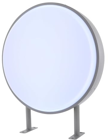 Boîte lumineuse LED double face ronde 60 cm - Étanche IP65 - Avec abat-jour en acrylique et cadre en aluminium - Applique murale pour restaurant, magasin, café