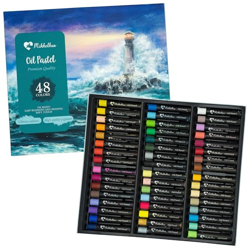 Mikkelhus Juego de 48 colores pastel, textura suave para pintar fácilmente, fácil de mezclar y mezclar, tiza pastel para artistas para adultos