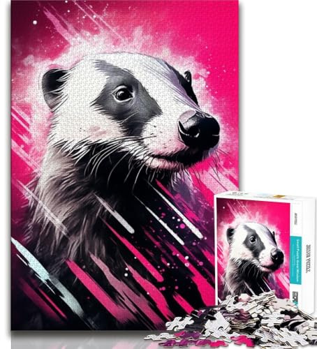Puzzle da 1000 pezzi per adulti con animali e tasso del miele 1000 pezzi giochi educativi decorazione per la casa collezione di artisti belle arti (26x38cm)