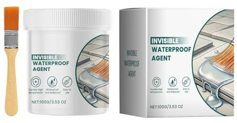 Sigillante Per Tetto Impermeabile - Colla Trasparente da 100 Grammi - Rivestimento per Riparazione Perdite con Pennello,per Tetto Parete Pavimento in Legno Piastrella Cemento Finestra Bagno Casa