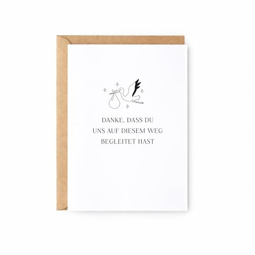Dankeskarte Hebamme I Karte für Doula, Krankenschwester und Ärztin I Danke sagen Geburt I Geschenk Hebamme I minimalistische Klappkarte