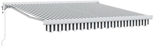 Markise Einziehbar 3x2,5 m Anthrazit/Weiß – 100% Polyester Stoff mit PU-Beschichtung – Wetterbeständig & UV-Schutz für Terrasse & Garten