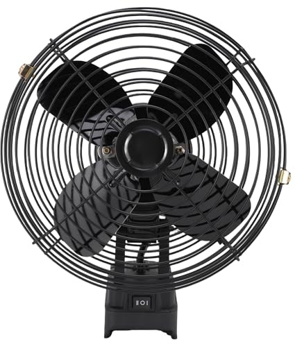 Buachois Ventilador Portátil de 8 Pulgadas, Ventilador de Enfriamiento con Batería, Doble Salida USB 35W, 2 Velocidades, para Casa Oficina Coche Camping