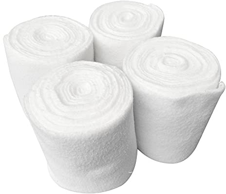 Shuoshenm Vendaje Blanco Grueso de Forro Polar para Patas de Caballo, Vendaje Protector para Botas de Caballo Que Brinda Soporte y protección, Vendajes Reutilizables para Patas de equitación