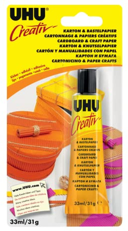 UHU Creativ' - SPEZIALKLEBER für KARTON & BASTELPAPIER Tube, Infokarte