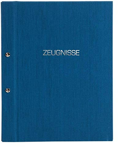 goldbuch 36003- Zeugnismappe Colours, Urkundenmappe DIN A4, Dokumentenmappe mit Schraubverschluss und 12 Sichttaschen, Mappe Erweiterbar, Ordnungsmappe Einband in Leinenoptik , Orgamappe Blau, 31x24cm