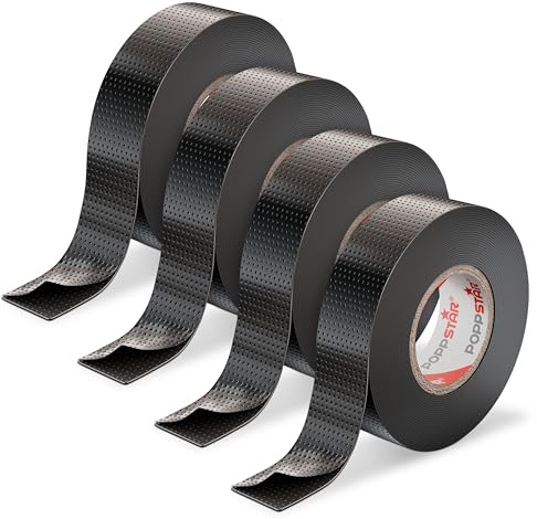 POPPSTAR selbstverschweißendes Isolierband, universal, 5m x 19mm x 0,76mm, schwarz, 4 Rollen