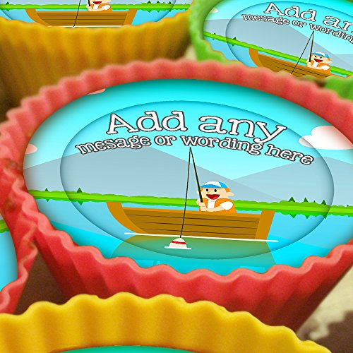 20 x Personalised Course Fishing 5cm High Resolution Cupcake Toppers