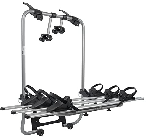MENABO 8003168040187 Fahrradträger hinten Shadow VW Caddy, schwarz | Heckmontage, Aluminium, für 3 Fahrräder