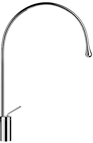 Miscelatore monocomando per lavabo Gessi Goccia versione alta, con raggio di bocca 197 mm, senza scarico, sporgenza 387 mm, bocca girevole a 360°, 33606, Colorazione: Bianco CN