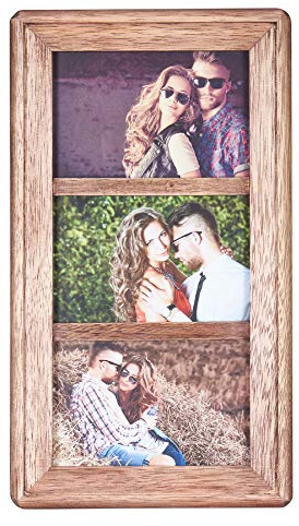 levandeo Bilderrahmen Collage 3 Fotos 10x15 Holz Braun Glas Aufsteller Deko Fotorahmen Galerie Fotoaufsteller Wohndeko Wanddeko