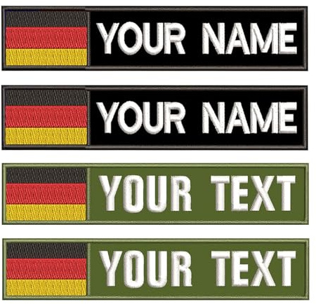 Benutzerdefinierte deutsche Militär Name Patch personalisierte gestickte Text Namensschild mit Aufbügeln Klettverschluss in Mehrfach Größen