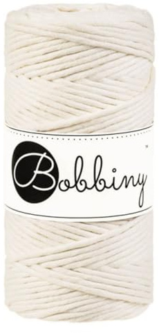 Bobbiny Makramee-Schnur, 3 mm, einlagig, Naturfarben, 100 m