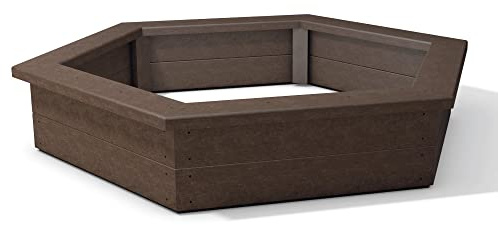 hanit® Kalahari Recycling Kunststoff Sandkasten mit Sitzbank, braun (240 cm)