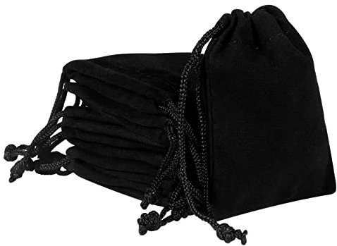 Dacitiery 10 Pcs Black Velvet Drawstring Jewellery Pouches,Small Size Jewelry Bags for Jewelry ID Card Passport Packaging(7 * 9 cm)