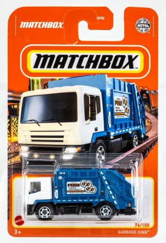Matchbox Müllkönig 74/100 (Blau) - Abfallmanagement LKW - Spielzeuglastwagen für Kinder