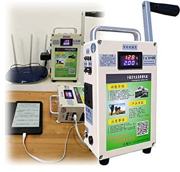 TETHY Generatore A Manovella Generatore Portatile Uscita 220V 150W può Essere Inserito nella Centrale Elettrica dello Zaino for Una Ricarica Rapida, Alimentazione di Emergenza for Campeggio