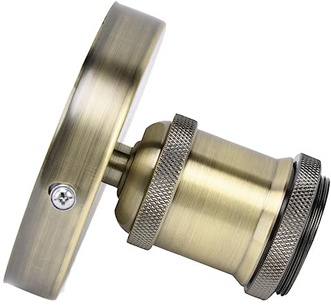 SEAFRONT Vintage E26 E27 Lamp Socket, Ceiling Lamp Holder Vintage E26 E27 Lamp Socket Ceiling Lamp Holder with Accessories for Kitchen Bedroom Living Room 100‑240V (Bronze)