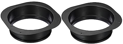 PATIKIL 8 Duct Connector Flange, 2 Pack Dryer Vent Wall Plate Square to Round Straight Ducting Plate for Air Heating Cooling Ventilation Exhaust Fan, Black