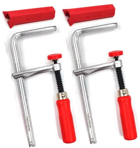 Zhupoub (2 Pack) Quick Screw Guide Rail Clamp for MFT and Guide Rail System, 6-1/3 Capacity x 2-3/8 Throat Depth 570lbs Clamping Force