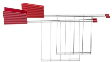 Alessi Plissé MDL08RA R - Set de Deux Pinces Pour Grille-Pain Design, en Acier et Résine Thermoplastique, Rouge