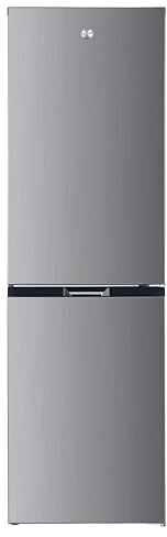 Hoover H-FRIDGE 300 Freestanding Fridge Freezer 60/40, 2 Doors, Total No Frost Technology, E Class, 247L Total Capacity, Internal Display, Integrated Handle, Silver, 54x60x181 cm - HOCH1T518EXK