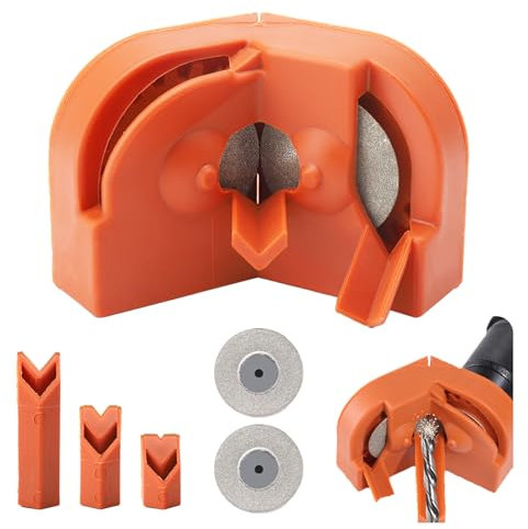 TNSLAND Affuteur de Foret Polyvalent Affuteuse Foret électrique Portable Avec 2 Disques D'Affûtage en Diamant et 3 Blocs D'Affûtage pour Acier Trempé Carbure Cobalt, Orange