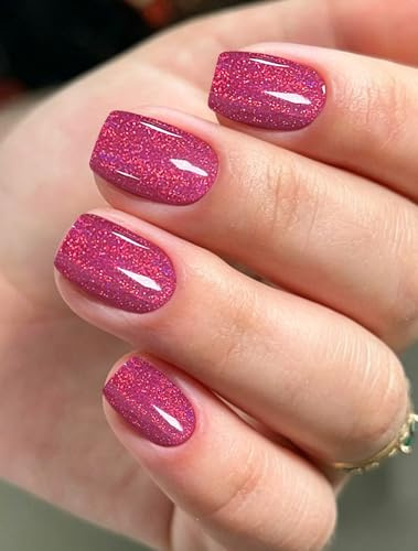 JMEOWIO Glitzer Nagelfolie UV Härtend Gel Nagel Strip Sticker