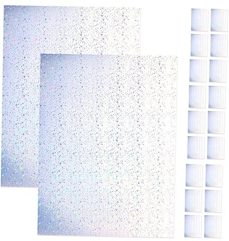 DIYEAH 20blätter Glitzerhaftpapier Selbstklebend Und Druckbar Für Bastelprojekte Etiketten Und Dekorationen Geeignet Für Verschiedene Materialien Wie Papier