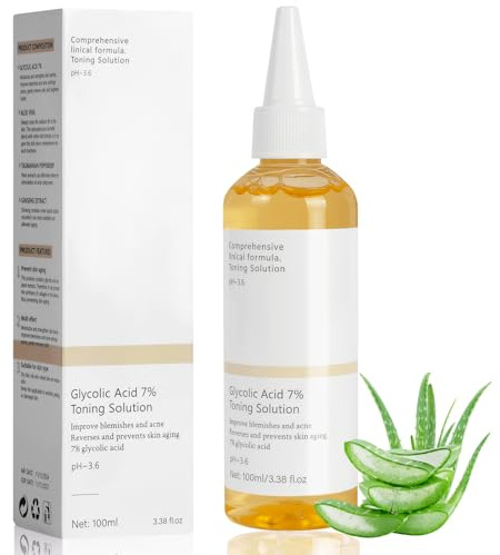 ACWOO Glycolic Acid 7% Toning Solution, Verfeinert die Poren Gesichtspeeling, Akne, Verjüngt Ihre Haut
