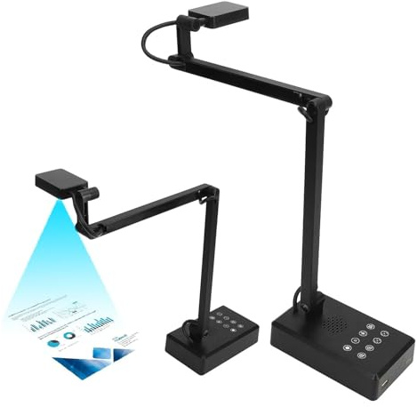 Docooler Cámara de documentos USB de 16 MP con micrófono, enfoque automático, cámara web 4K con brazo flexible para aprendizaje en línea, enseñanza remota, conferencias web, demostración en vivo