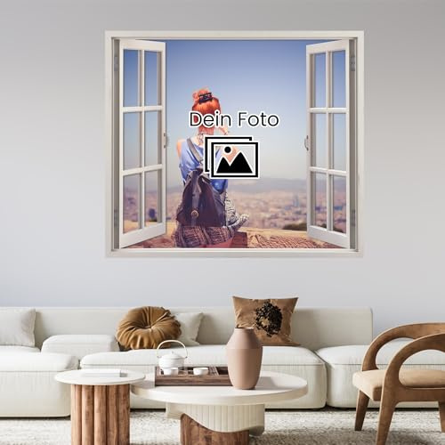 GRAZDesign Wandtattoo Fensterblick Fenster Eigenes Foto Wandsticker Bild Wandaufkleber Wall Sticker Wohnzimmer Schlafzimmer - 103x90cm